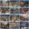 HUACAN Vintage Christmas Village Diamond Painting Kit HUACAN Vintage Christmas Village Diamond Painting Kit