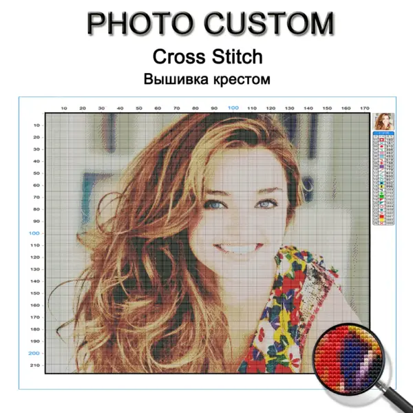 HUACAN Kit de Ponto Cruz com Foto Personalizada – Arte de Parede DIY