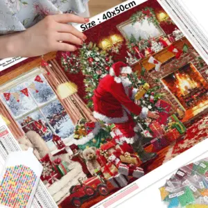 HUACAN Diamond Painting Kit – Santa’s Christmas Eve – photo 2