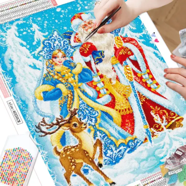 HUACAN Father Frost & Snow Maiden Diamond Painting Kit HUACAN Father Frost & Snow Maiden Diamond Painting Kit – photo 3