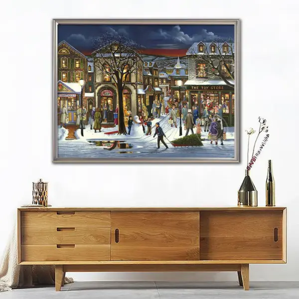 HUACAN Vintage Christmas Village Diamond Painting Kit HUACAN Vintage Christmas Village Diamond Painting Kit – photo 6