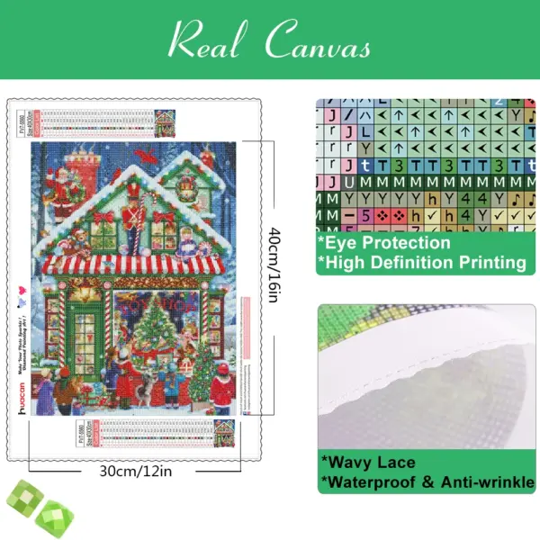 HUACAN Diamond Painting Kit – Christmas Toy Shop – photo 2