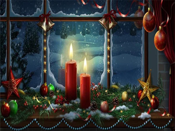 Window Candles at Night