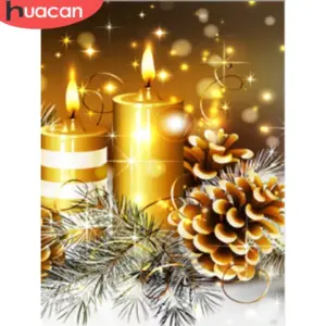 HUACAN Christmas Candle Diamond Painting Kit