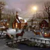 HUACAN Vintage Christmas Village Diamond Painting Kit – photo 2