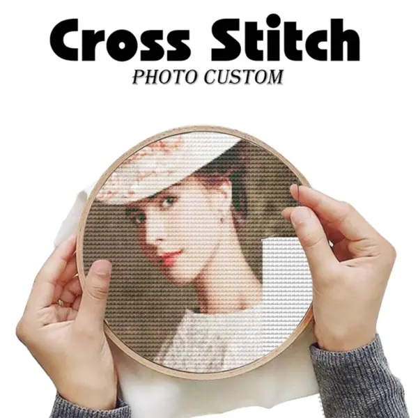 HUACAN Personalized Photo Cross Stitch Embroidery Set