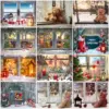 HUACAN Christmas Bear & Window Diamond Painting Kit HUACAN Christmas Bear & Window Diamond Painting Kit