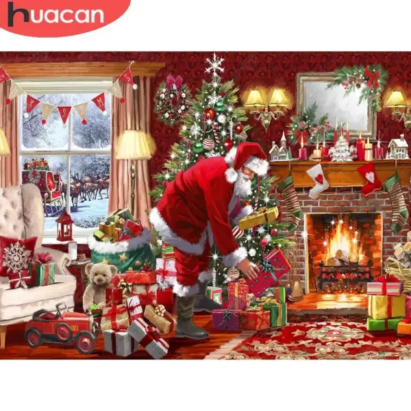 HUACAN Diamond Painting Kit – Santa’s Christmas Eve