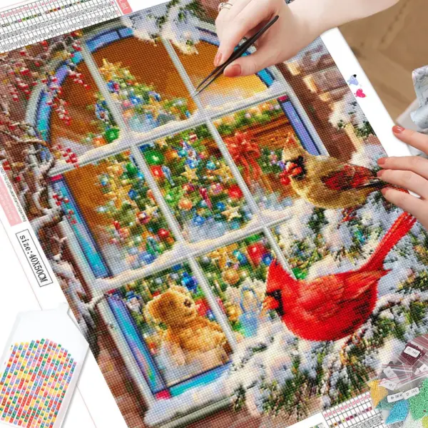 HUACAN Christmas Cardinal Diamond Painting Kit – photo 3