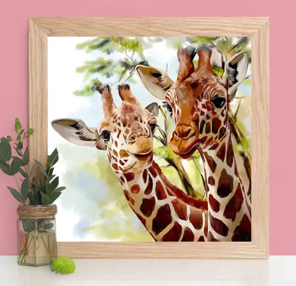 HUACAN Diamond Painting Kit – Giraffe Portraits – photo 4