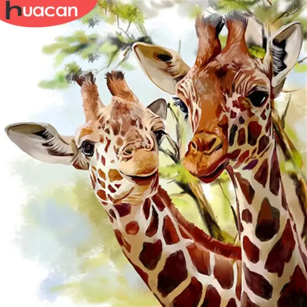 HUACAN Diamond Painting Kit – Giraffe Portraits