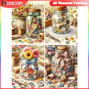 HUACAN Diamond Painting Kit – Buttons in a Jar