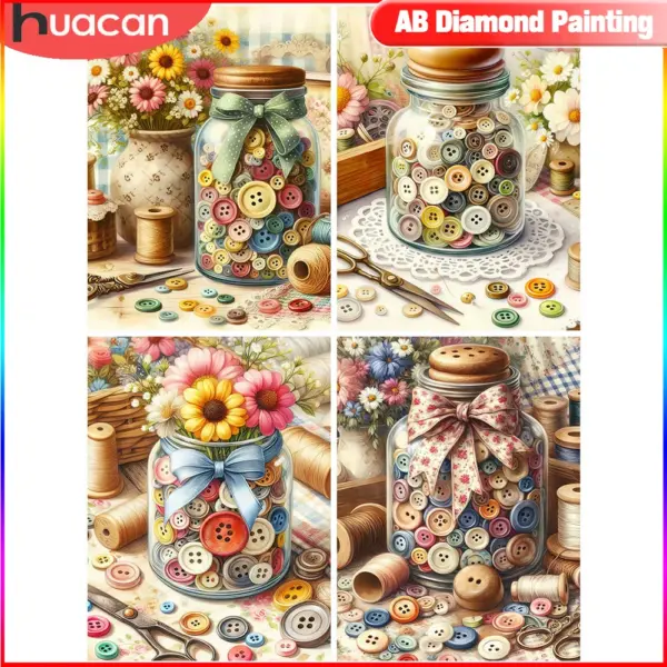 HUACAN Diamond Painting Kit – Buttons in a Jar
