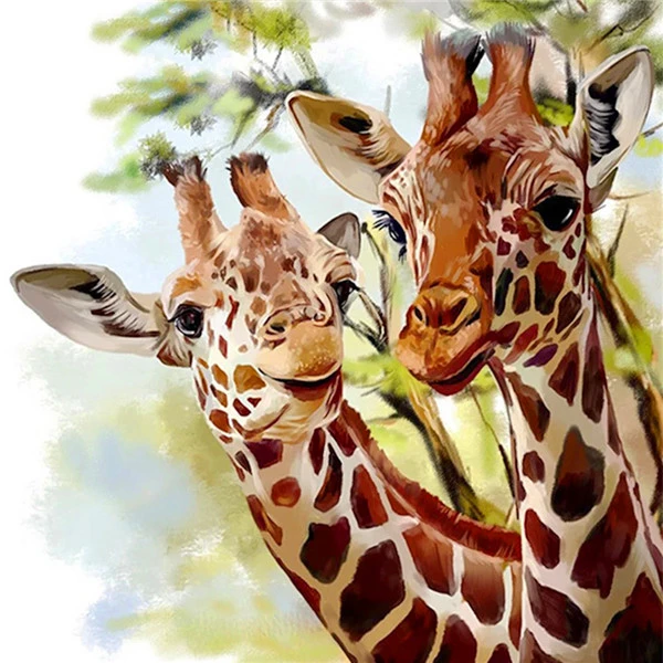 Watercolor Giraffe Pair