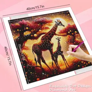 HUACAN Diamond Painting Kit – Mystic Giraffe Glow – photo 2