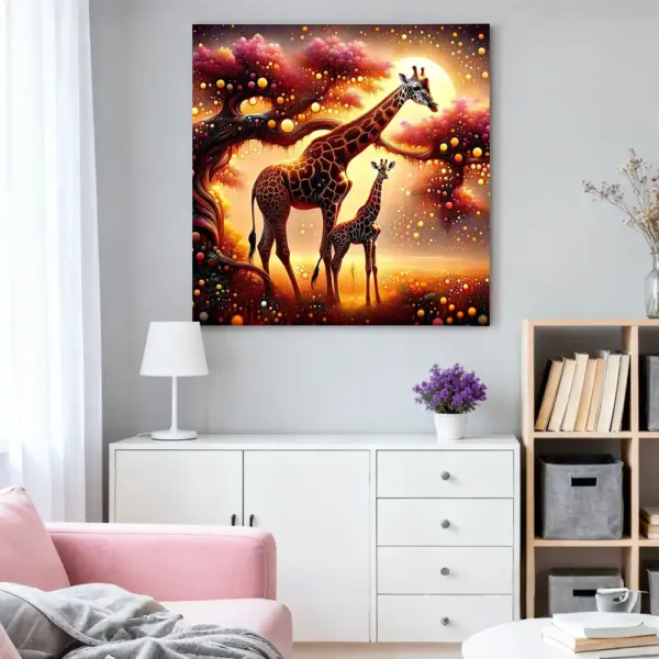 HUACAN Diamond Painting Kit – Mystic Giraffe Glow – photo 3