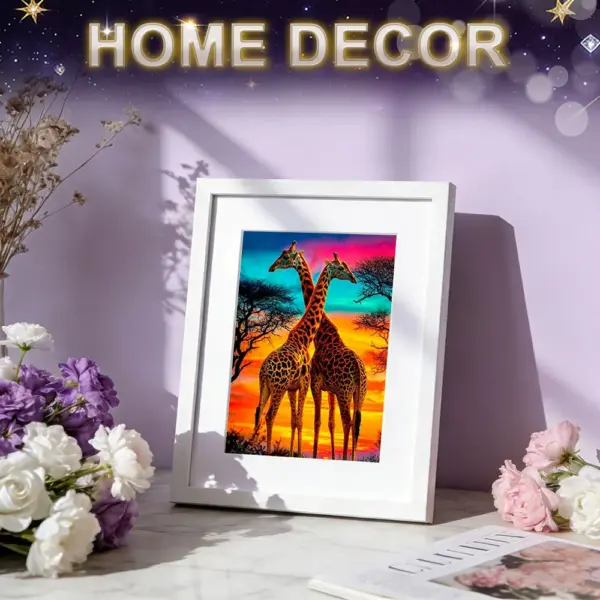 HUACAN Diamond Painting Kit – Giraffes at Sunset HUACAN Diamond Painting Kit – Giraffes at Sunset – photo 3