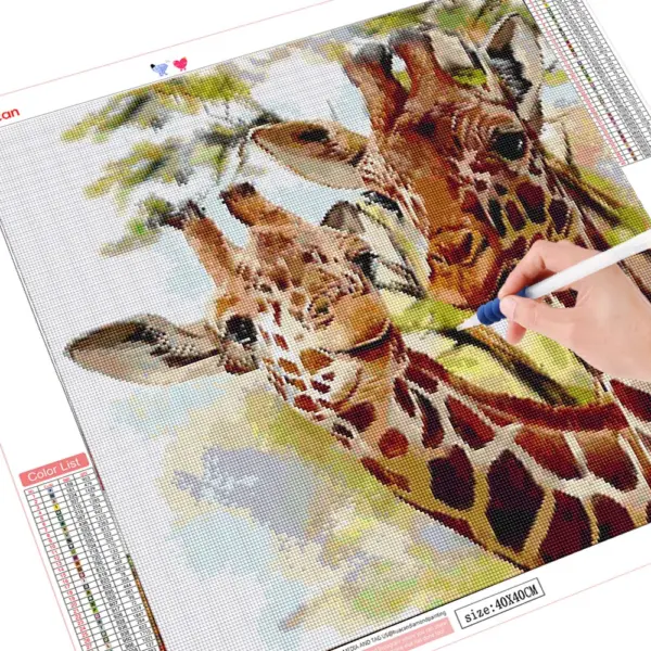 HUACAN Diamond Painting Kit – Giraffe Portraits – photo 3